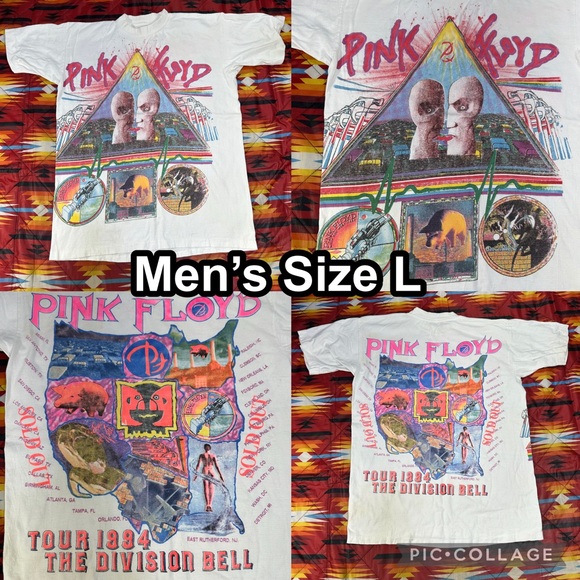 Vintage Tour 1994 Pink Floyd The Division Bell White T-Shirt Men’s Size Large